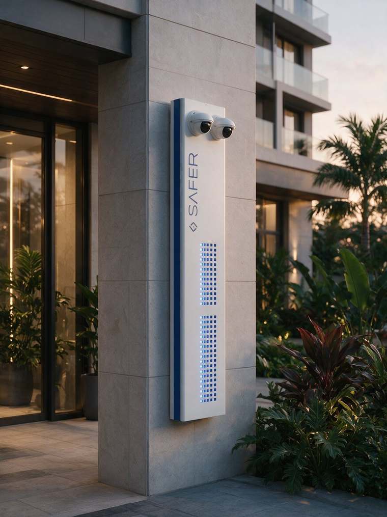 Totem Safer S2 Parede, versão de fixação em muro